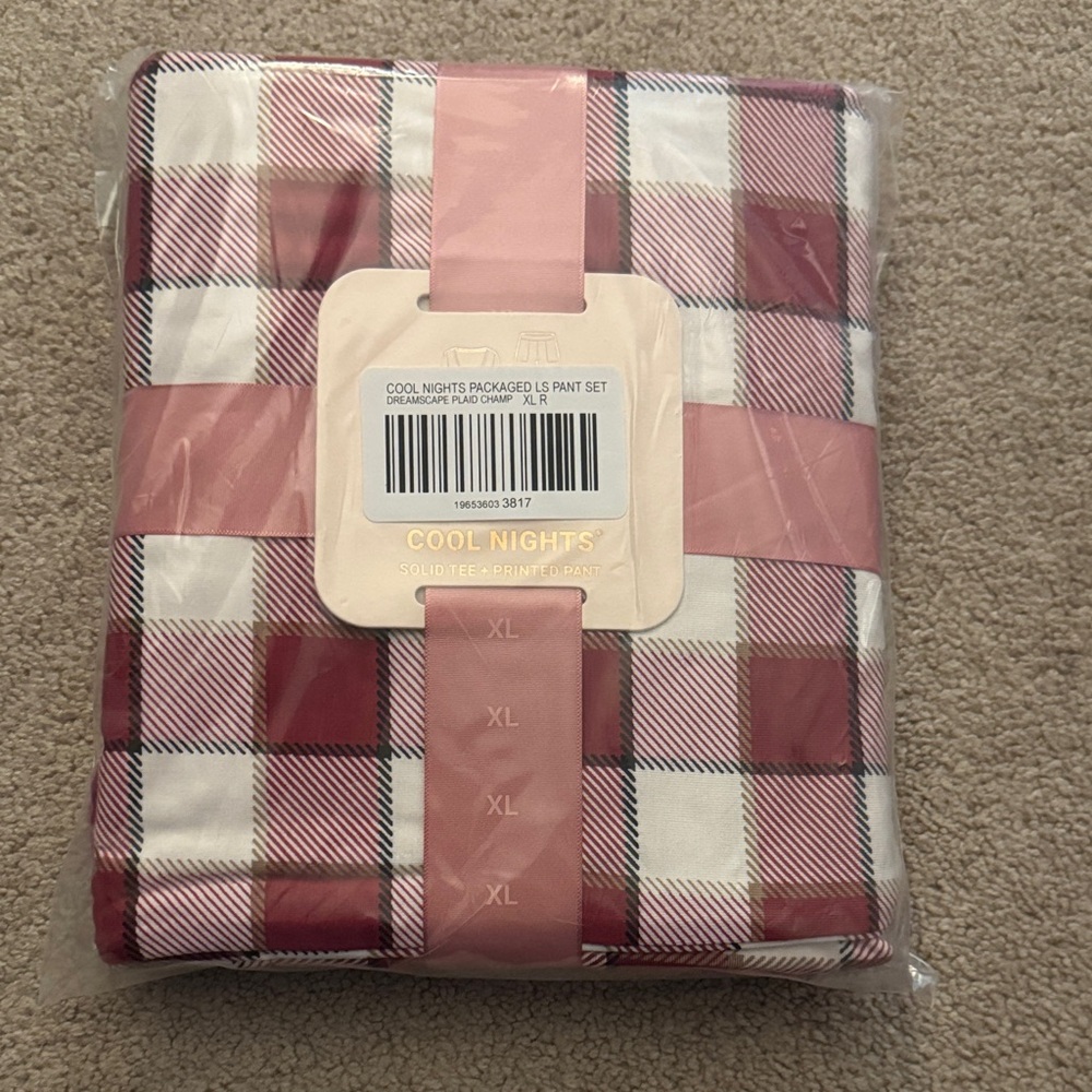 NEW Soma Women's Cool Nights L/S PJ set Dreamscape Plaid Red XL - Picture 4 of 6